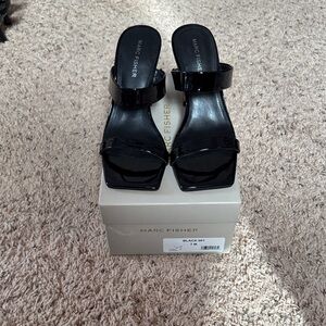 Black Square Toe Sandals